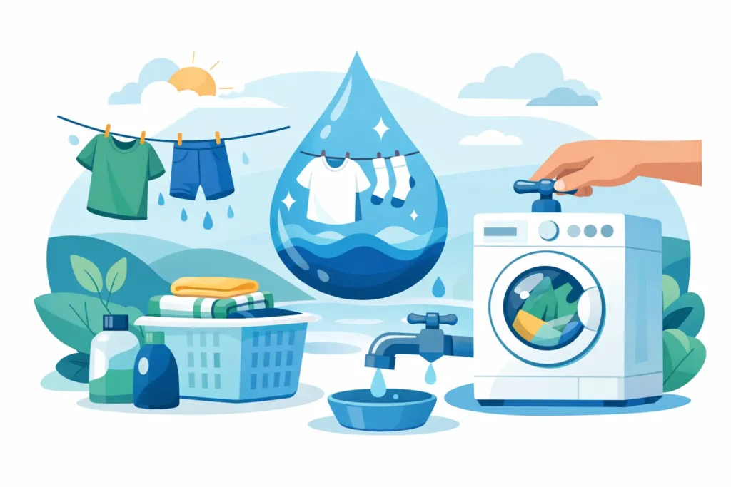 Como economizar água lavando roupa