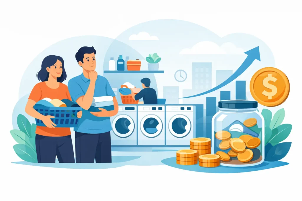 Economia com lavanderia compartilhada vale a pena?