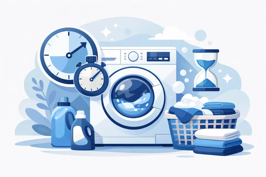 Quanto tempo dura um ciclo de lavanderia?